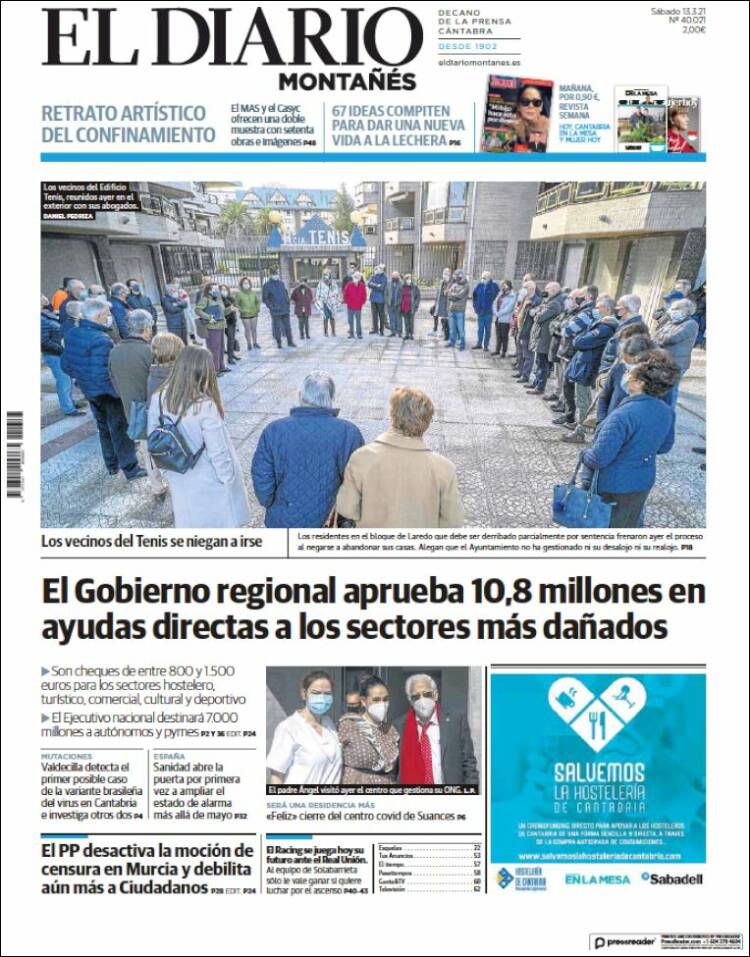 Portada de El Diario Montañés (Espa&ntilde;a)