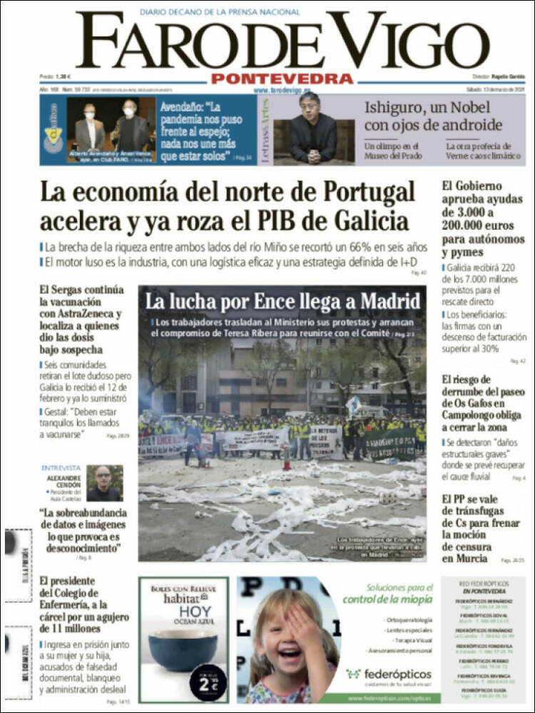 Portada de El Faro de Vigo - Pontevedra (Espa&ntilde;a)