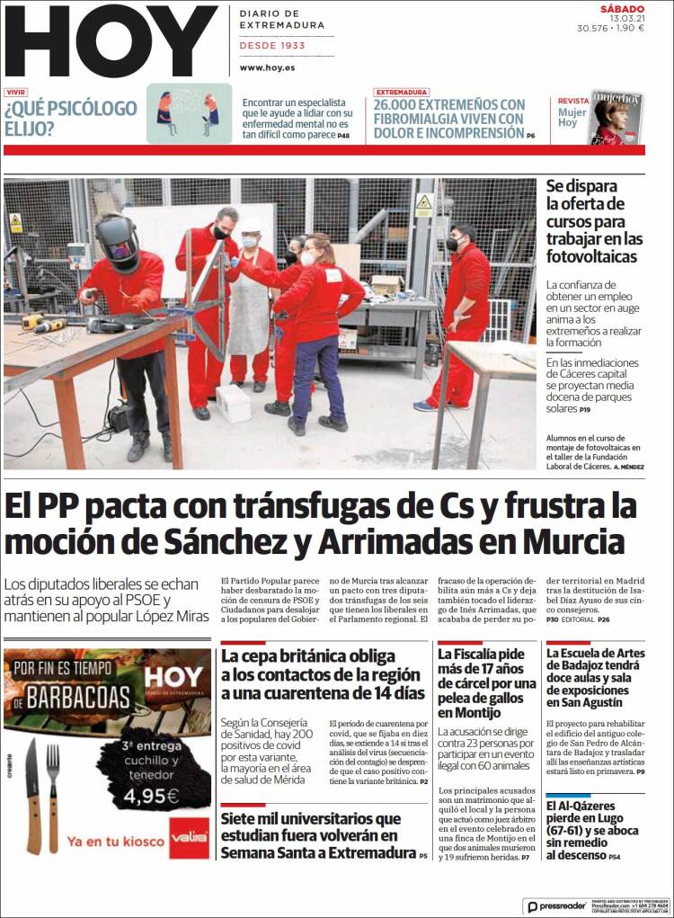 Portada de Hoy - Caceres (Espa&ntilde;a)