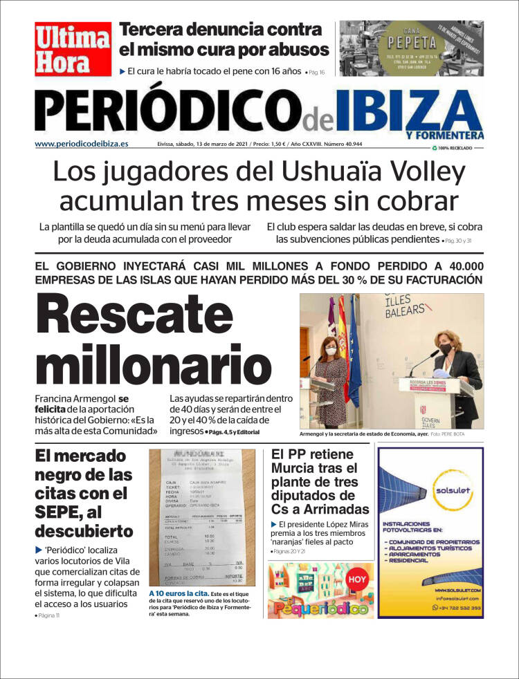 Portada de Periódico de Ibiza (Espa&ntilde;a)