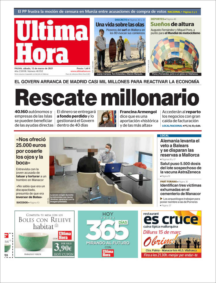 Portada de Última Hora (Espa&ntilde;a)