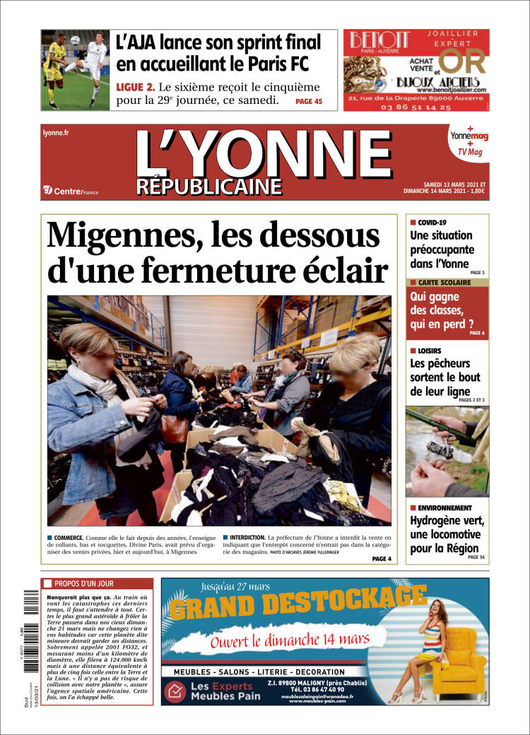 Portada de L'Yonne-Républicaine (Francia)