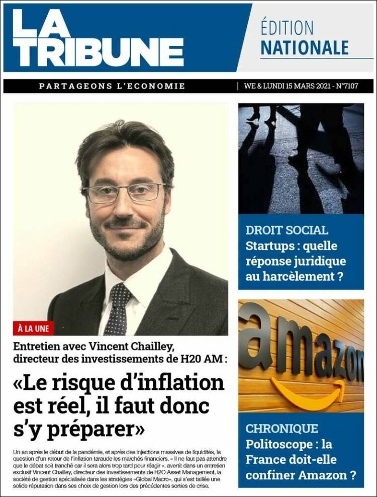 Portada de La Tribune (Francia)