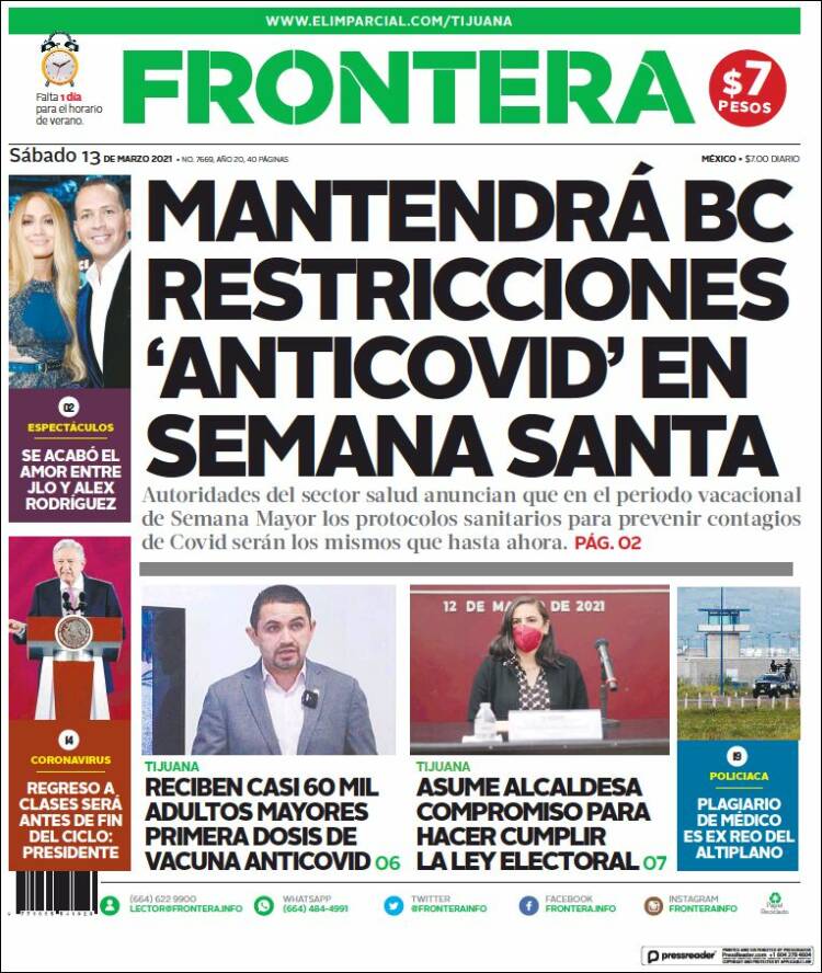 Portada de Frontera (México)