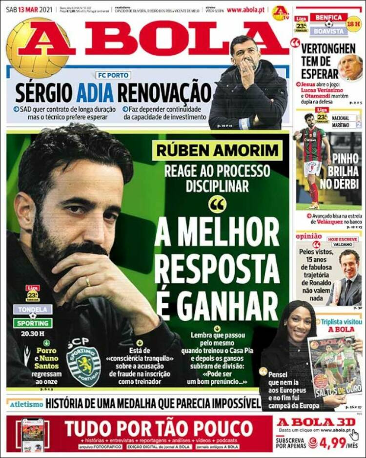 Portada de A Bola (Portugal)