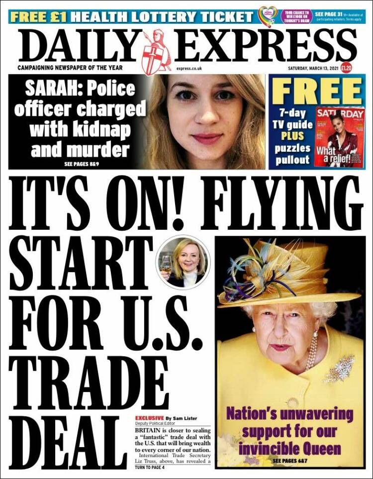 Portada de Daily Express (Reino Unido)