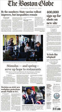 Portada de Boston Globe (USA)