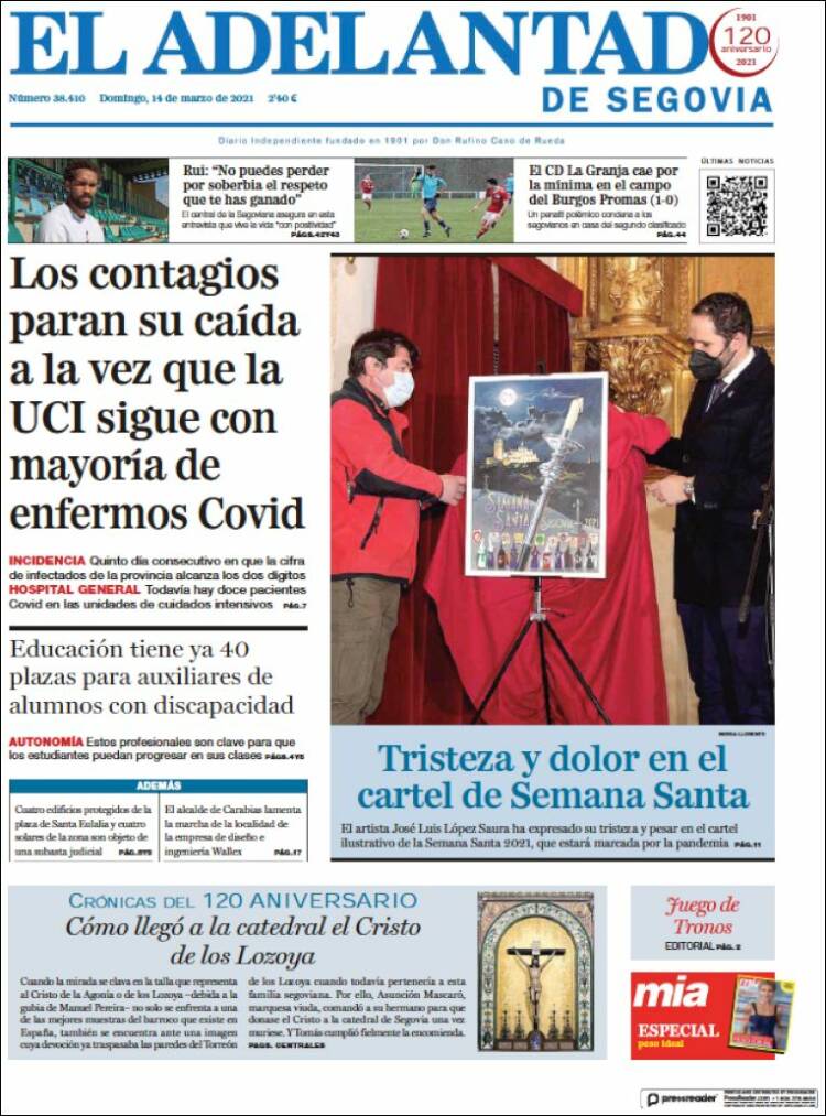 Portada de El Adelantado de Segovia (España)