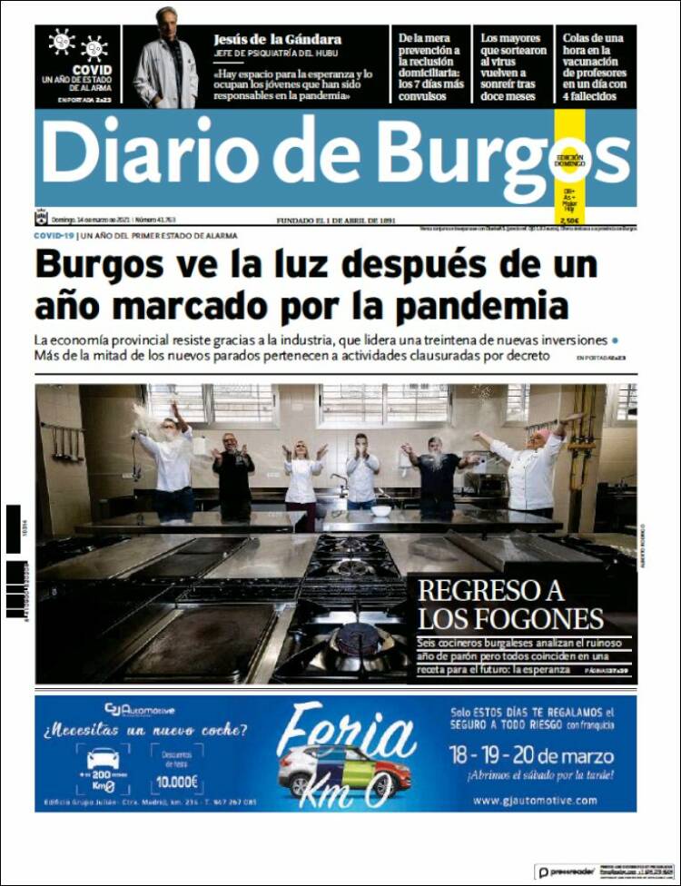 Portada de Diario de Burgos (España)