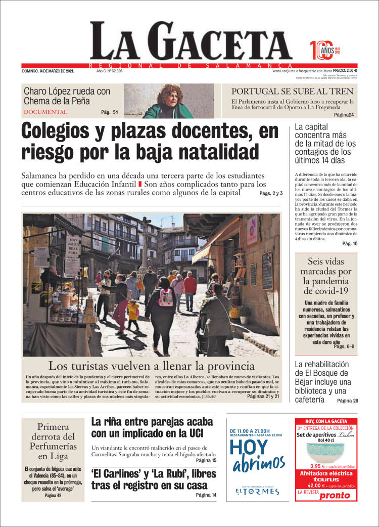 Portada de La Gaceta de Salamanca (España)