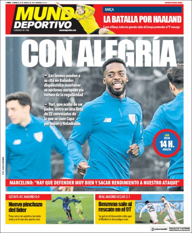 Portada de Mundo Deportivo Bizkaia (España)