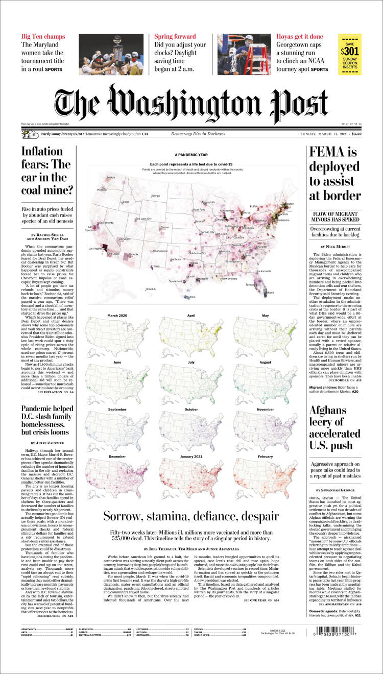 Portada de The Washington Post (USA)
