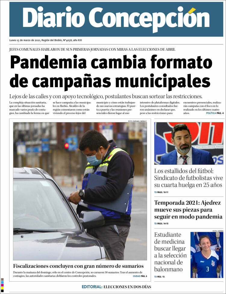 Portada de Diario de Concepción (Chile)
