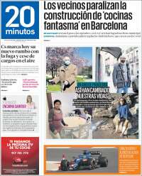 Portada de 20 Minutos - Barcelona (España)