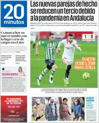 Portada de 20 Minutos - Sevilla (España)