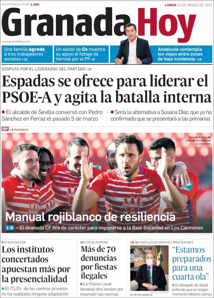 Portada de Granada Hoy (España)