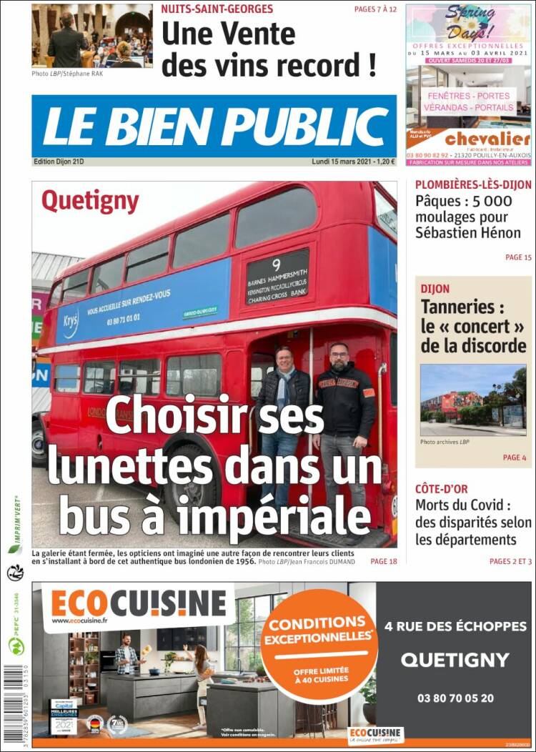 Portada de Le Bien Public (Francia)