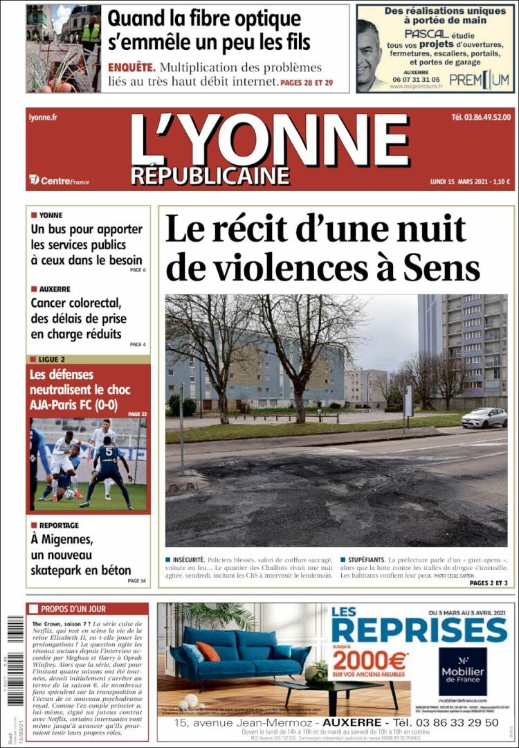 Portada de L'Yonne-Républicaine (Francia)