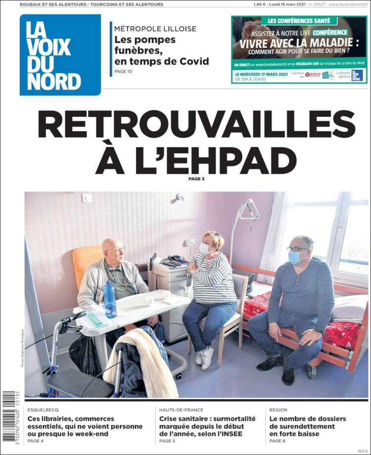 Portada de La Voix du Nord (Francia)