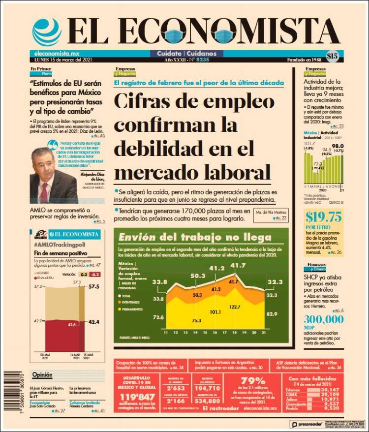 Portada de El Economista (M&eacute;xico)