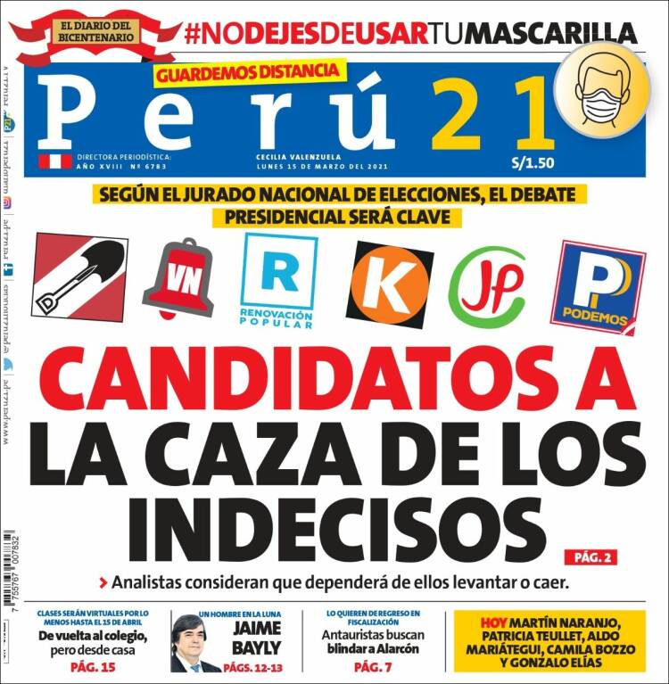 Portada de Perú 21 (Per&uacute;)