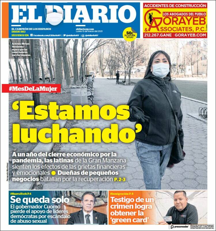 Portada de El Diario NY (USA)