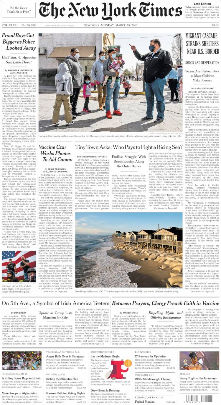 Portada de New York Times (USA)