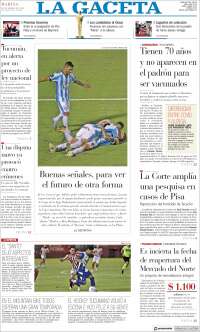 Portada de La Gaceta (Argentina)