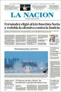 Portada de La Nación (Argentina)