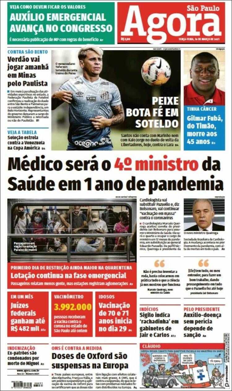 Portada de Jornal Agora (Brasil)