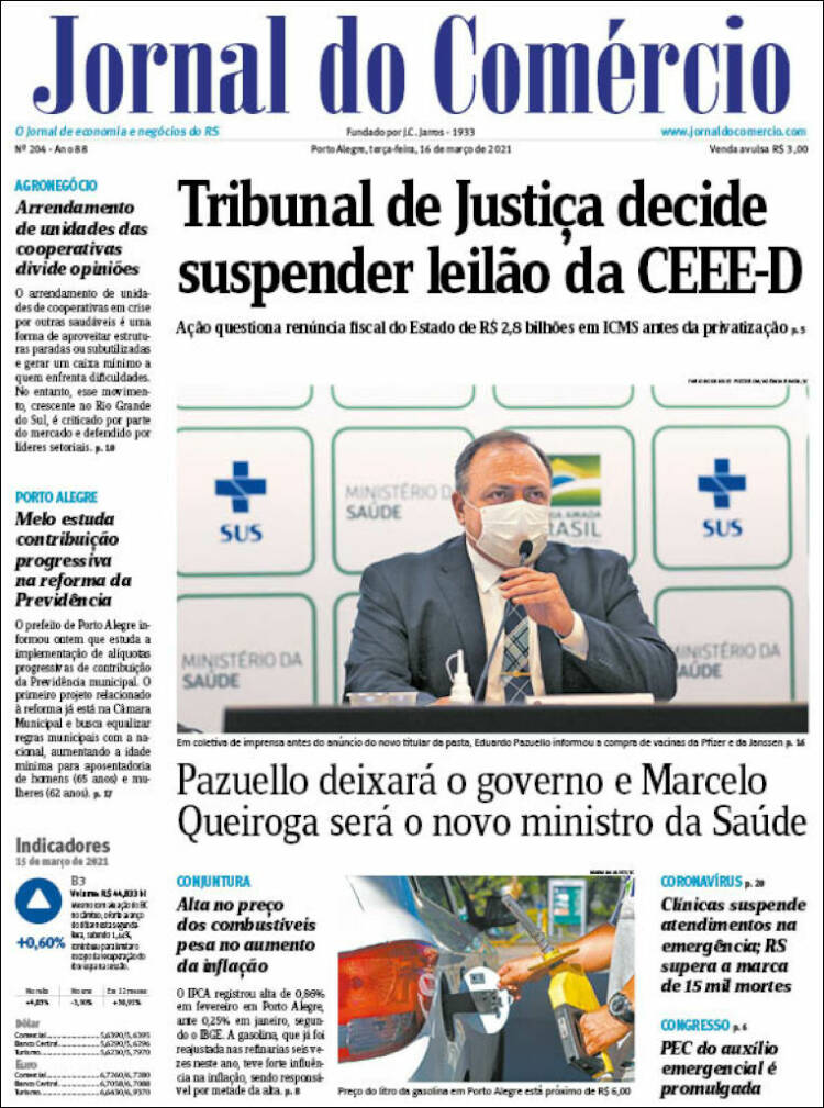 Portada de Jornal do Comércio (Brasil)