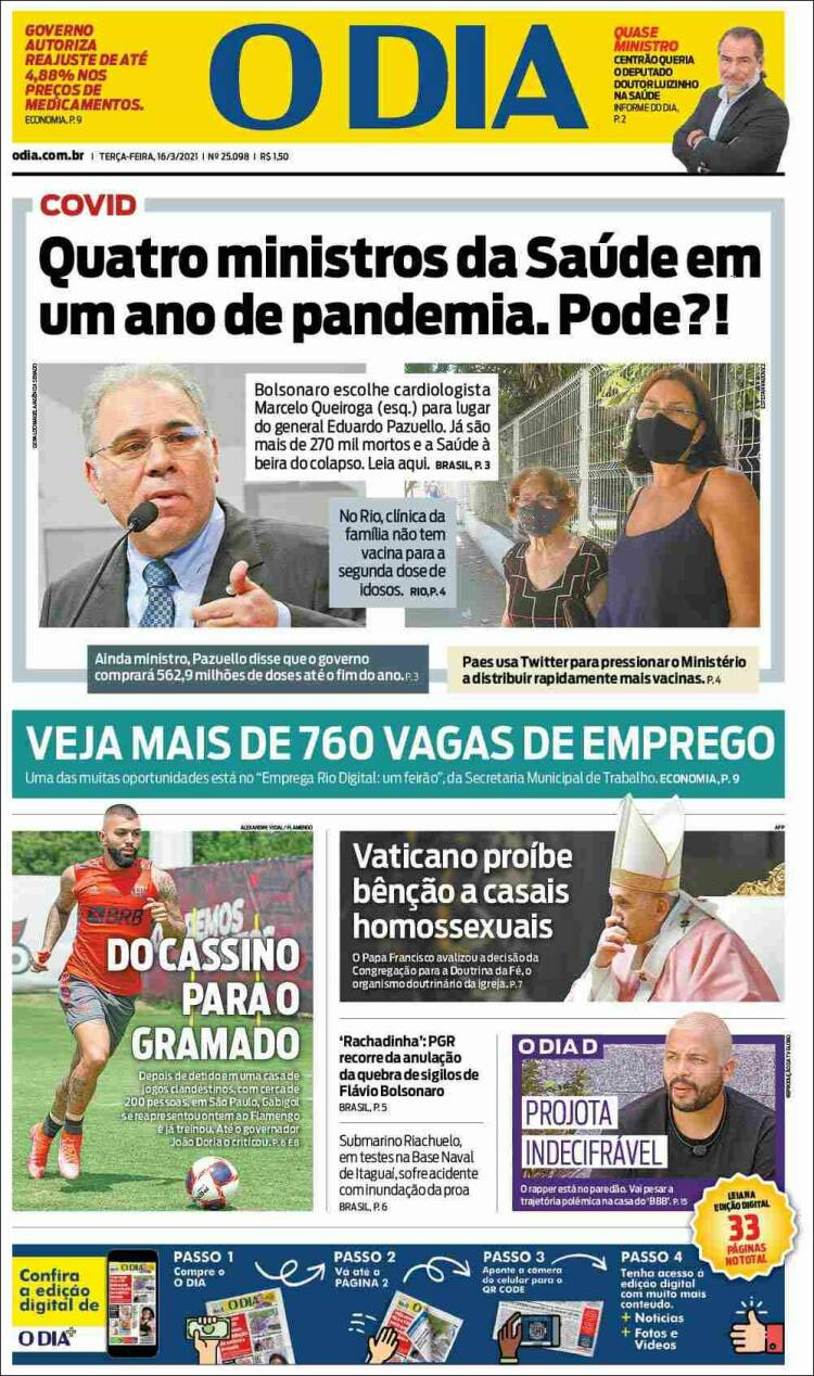 Portada de O Dia (Brasil)