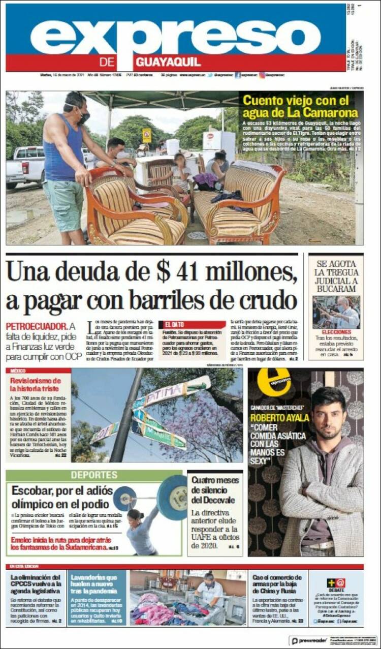Portada de Expreso (Ecuador)