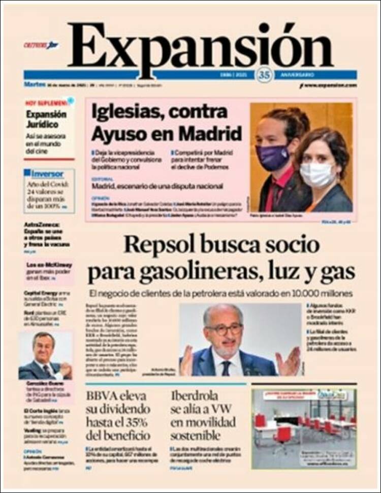 Portada de Expansión (Espa&ntilde;a)
