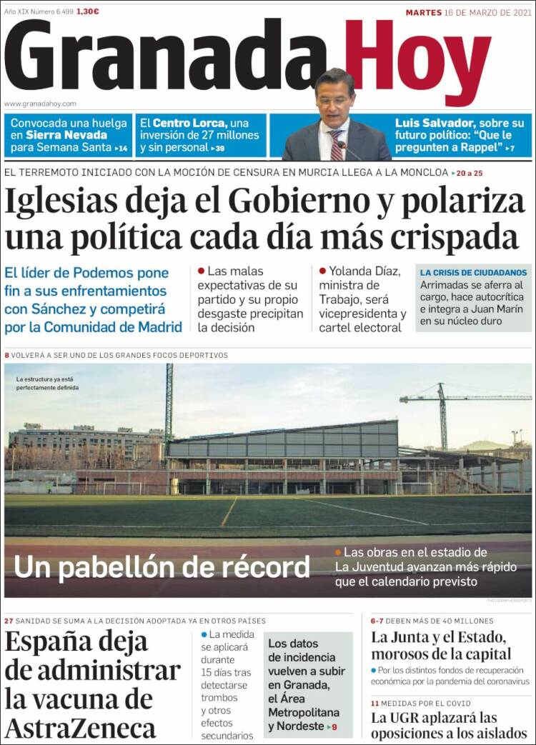 Portada de Granada Hoy (España)