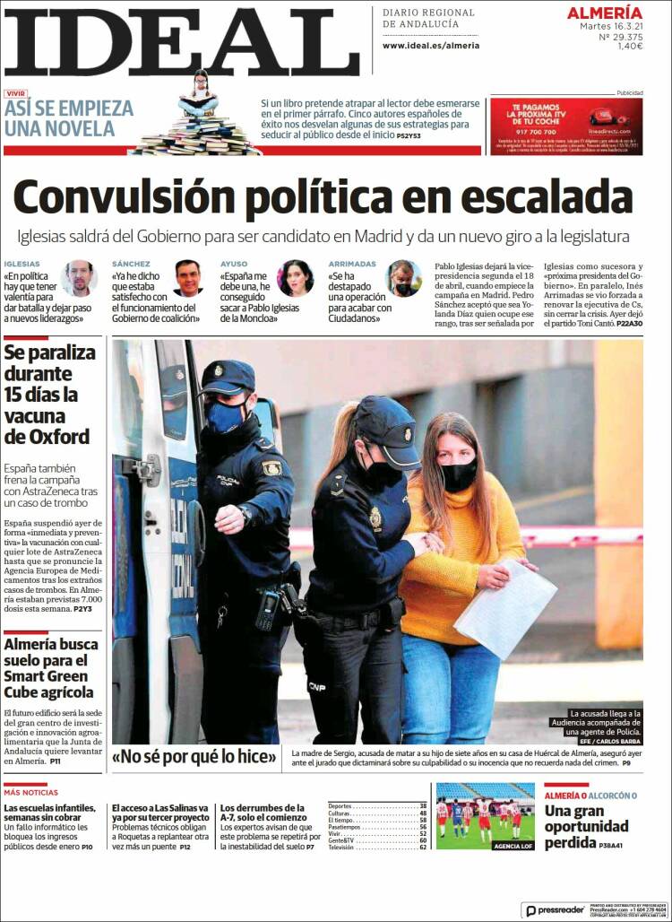 Portada de Ideal Almeria (España)