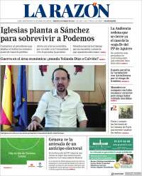 Portada de La Razón (España)