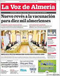 Portada de La Voz de Almería (España)