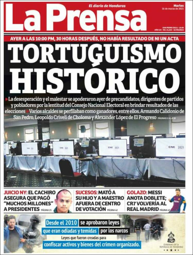 Portada de La Prensa (Honduras)