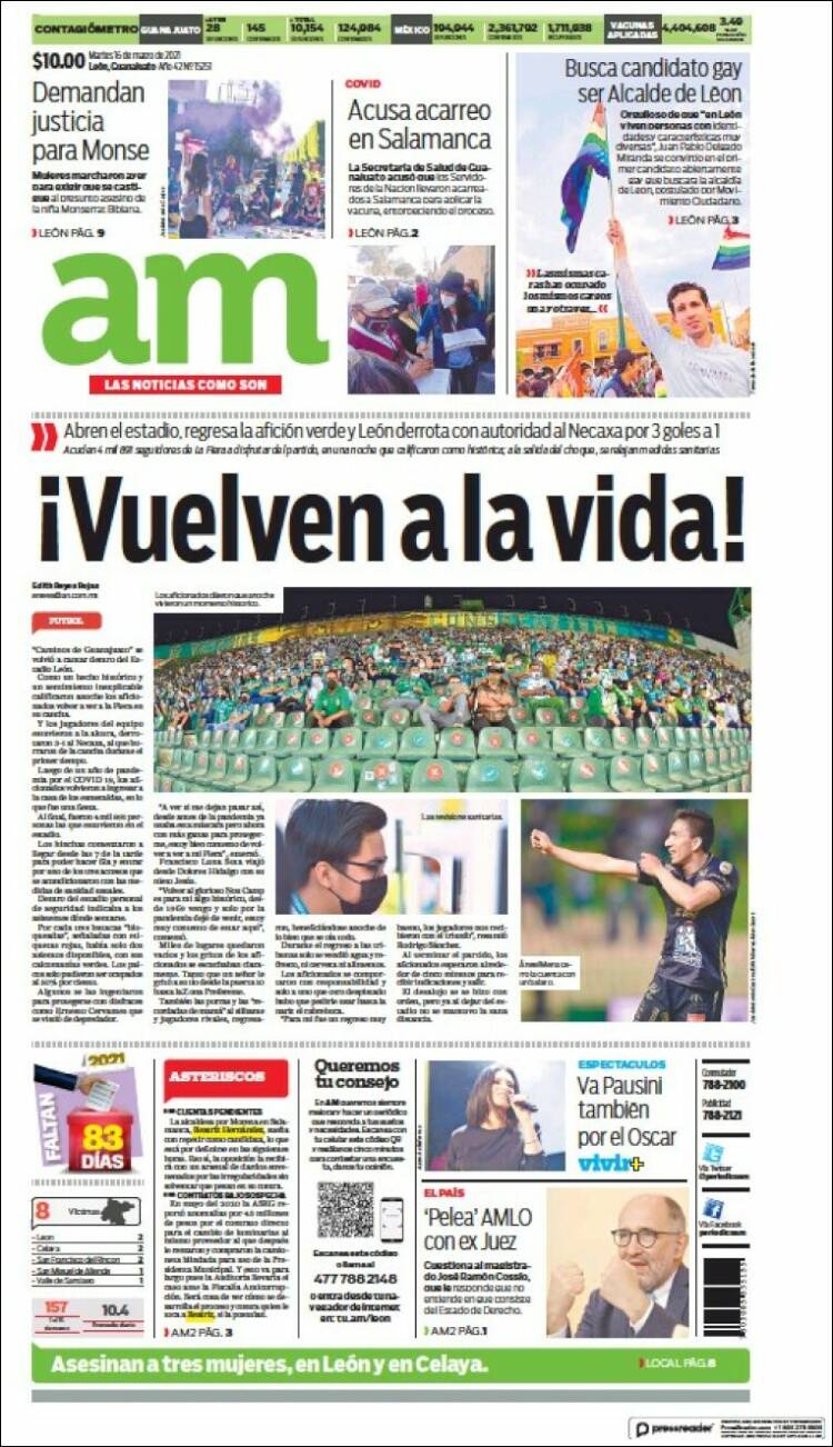 Portada de Al Día A.M. (M&eacute;xico)
