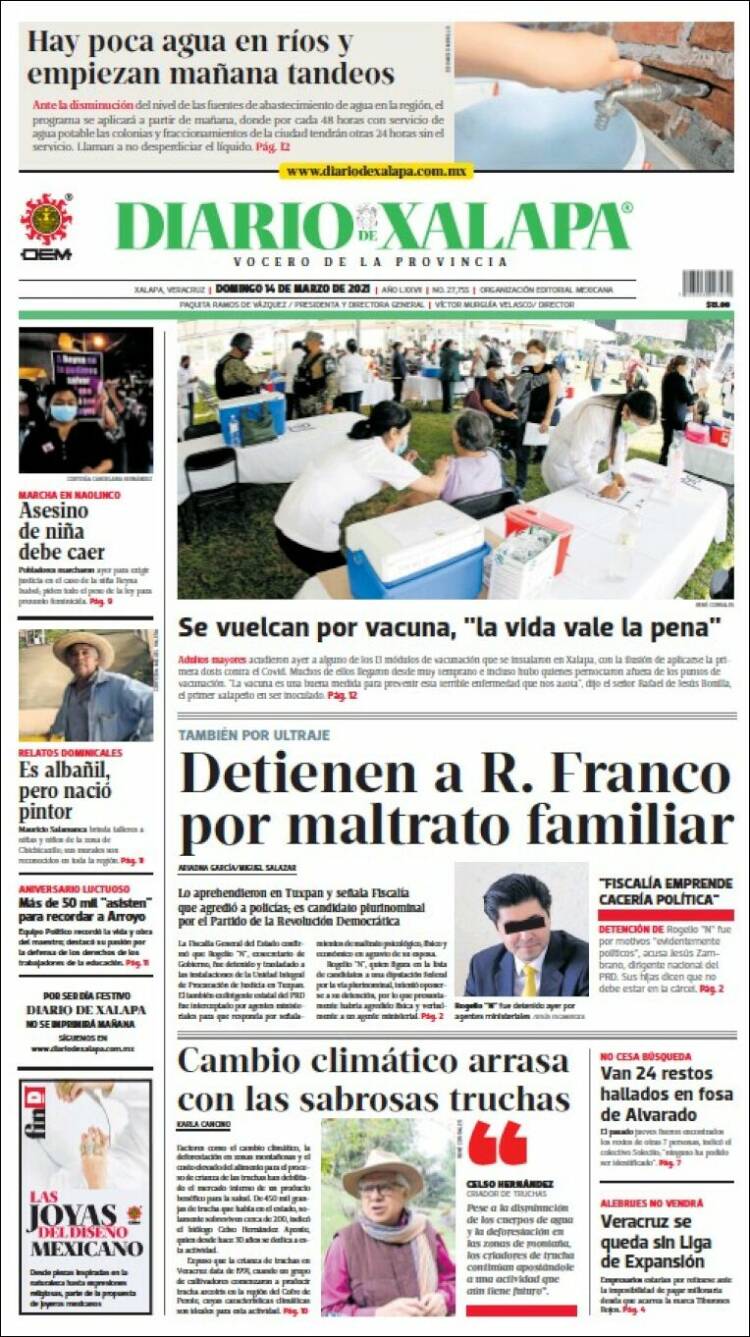 Portada de Diario de Xalapa (M&eacute;xico)