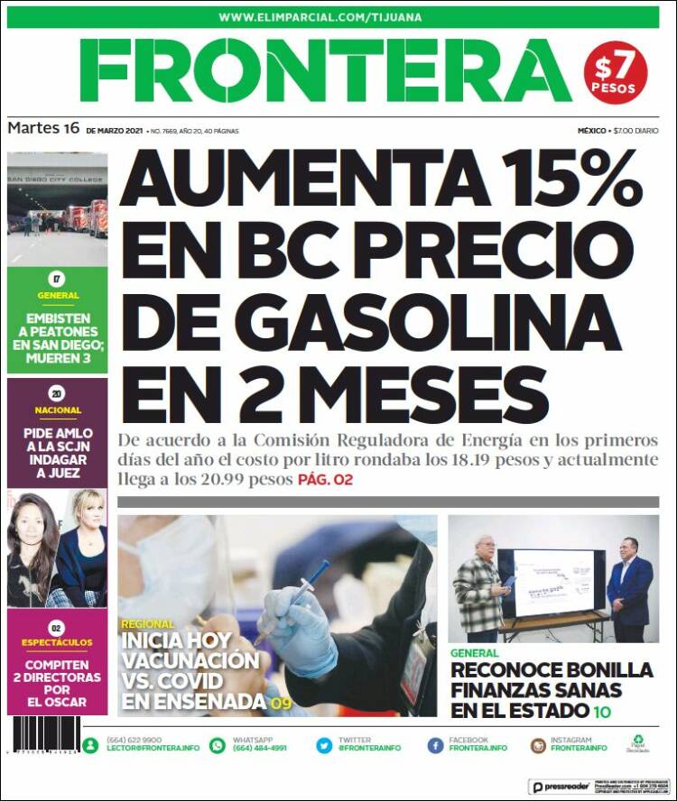 Portada de Frontera (M&eacute;xico)