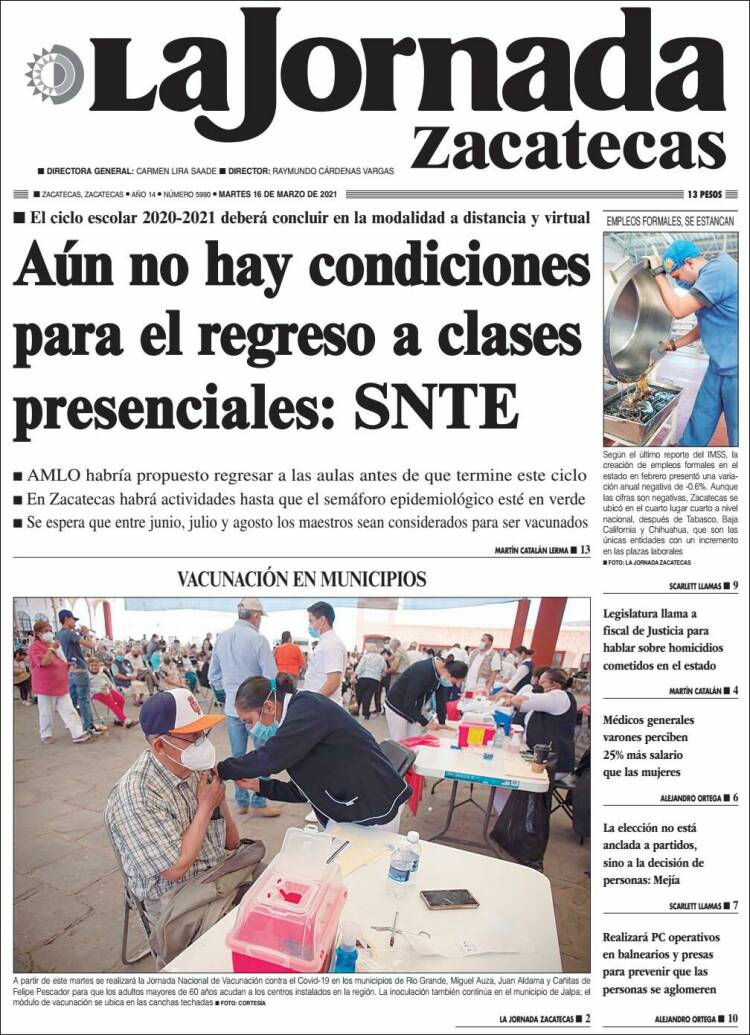 Portada de Jornada de Zacatecas (M&eacute;xico)
