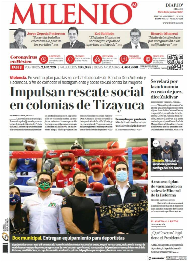 Portada de Milenio de Hidalgo (M&eacute;xico)