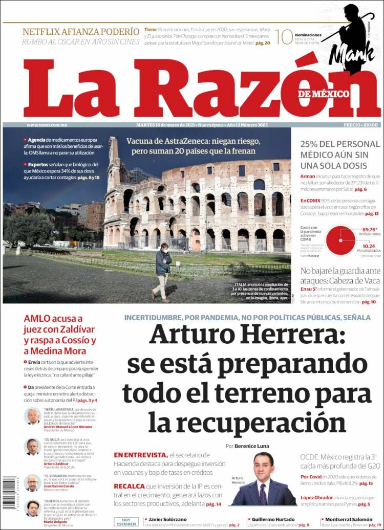Portada de La Razón (M&eacute;xico)