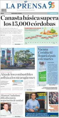 Portada de La Prensa (Nicaragua)