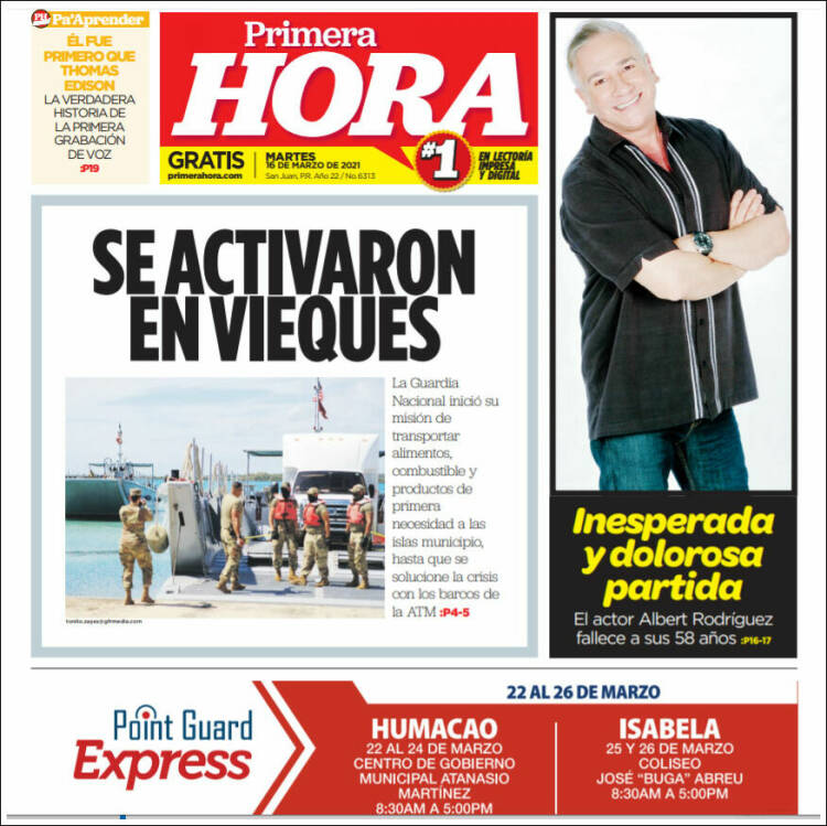 Portada de Primera Hora (Puerto Rico)