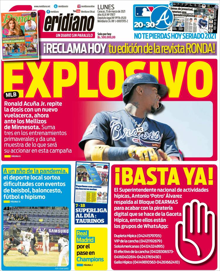 Portada de Meridiano (Venezuela)