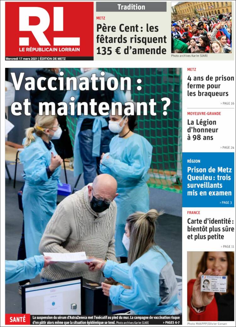 Portada de Le Republicain Lorrain (France)