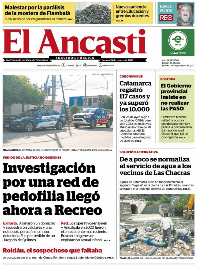 Portada de El Ancasti (Argentina)